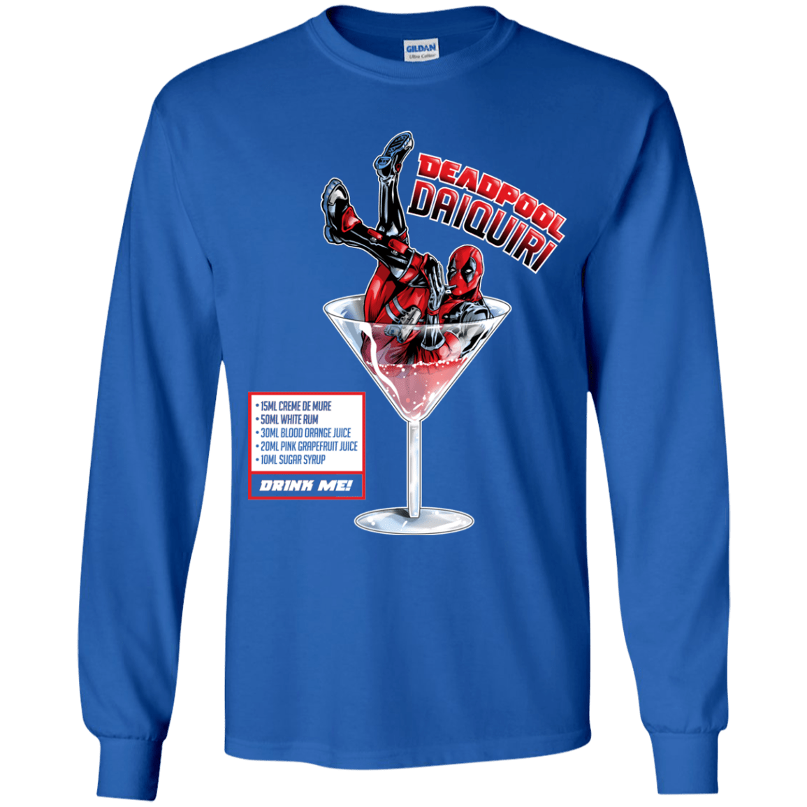 T-Shirts Royal / YS Deadpool Daiquiri Youth Long Sleeve T-Shirt