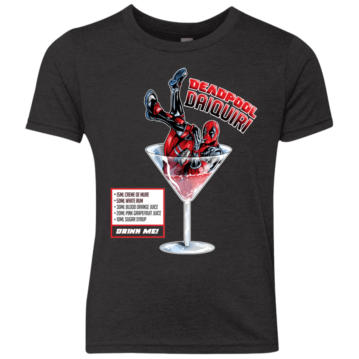 T-Shirts Vintage Black / YXS Deadpool Daiquiri Youth Triblend T-Shirt