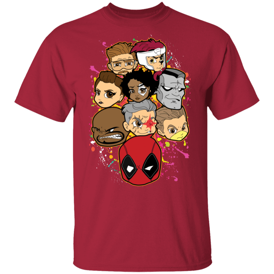 T-Shirts Cardinal / S Deadpool Heads T-Shirt