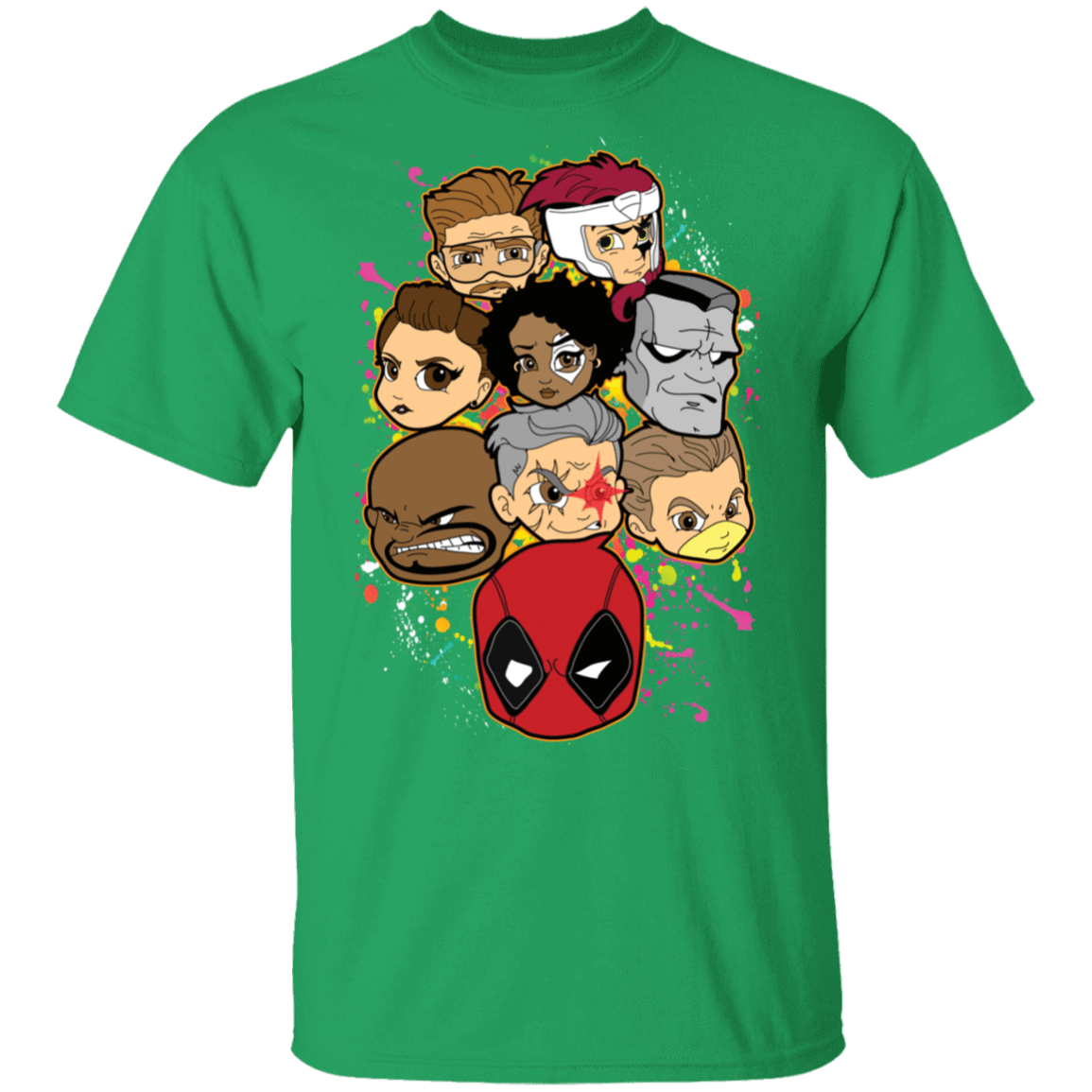 T-Shirts Irish Green / S Deadpool Heads T-Shirt