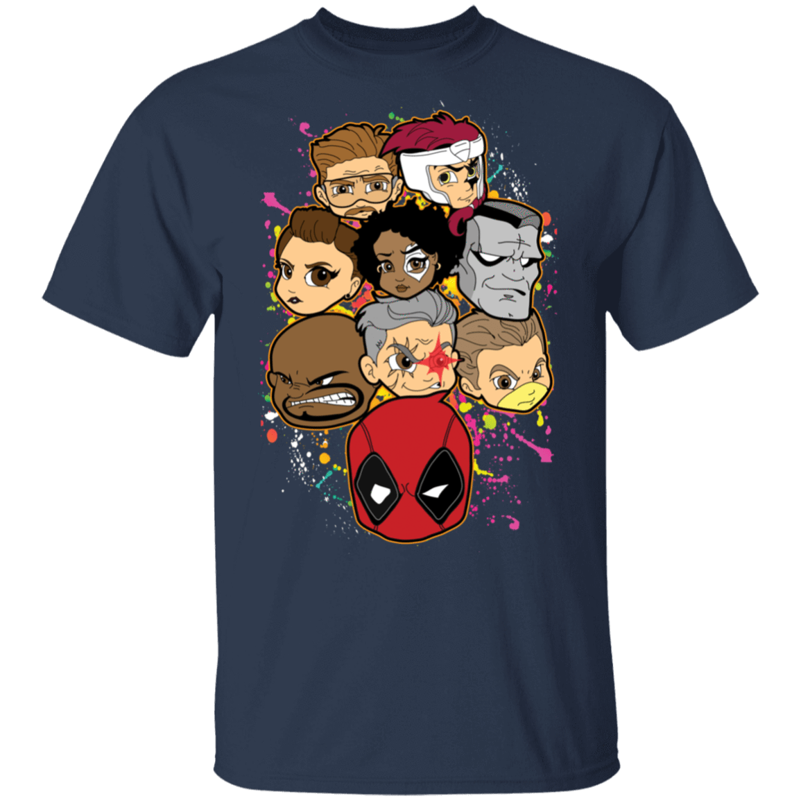 T-Shirts Navy / S Deadpool Heads T-Shirt