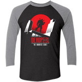 T-Shirts Vintage Black/Premium Heather / X-Small Deadpool Men's Triblend 3/4 Sleeve