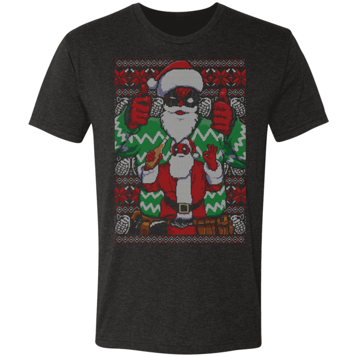 T-Shirts Vintage Black / S Deadpool Ugly Sweater Men's Triblend T-Shirt