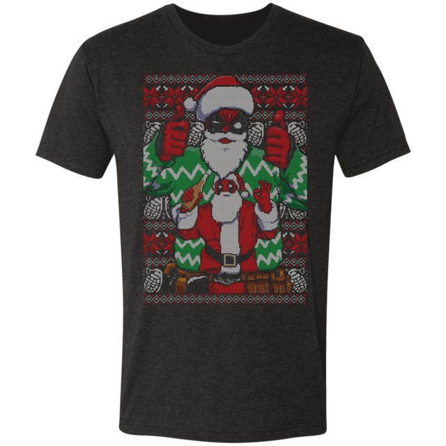 T-Shirts Vintage Black / S Deadpool Ugly Sweater Men's Triblend T-Shirt