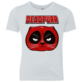 T-Shirts Heather White / YXS Deadpurr2 Youth Triblend T-Shirt