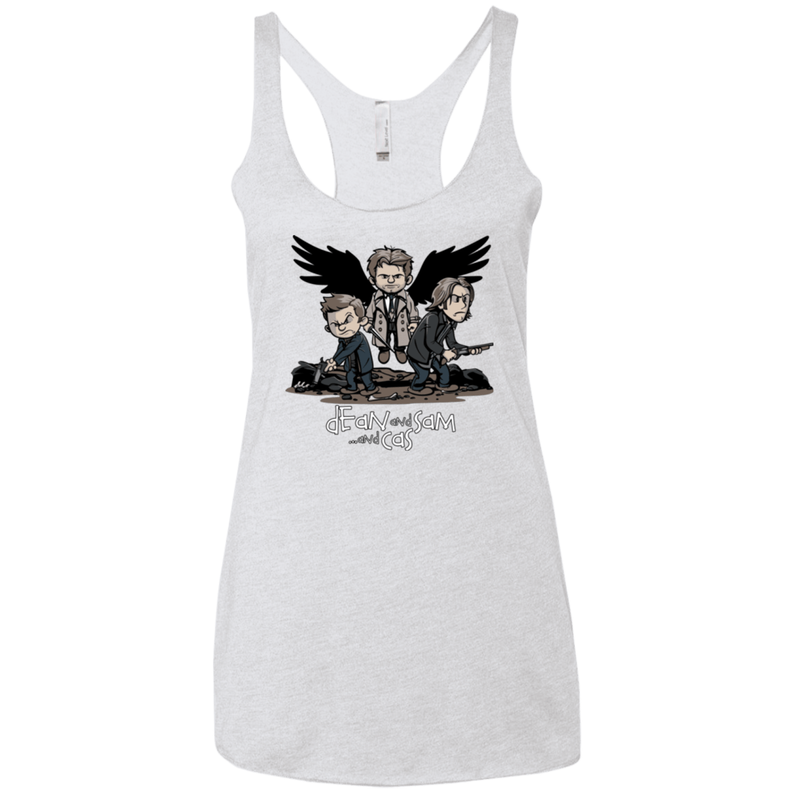 T-Shirts Heather White / X-Small Dean Sam Cas Women's Triblend Racerback Tank