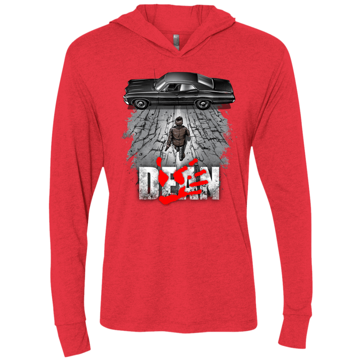 T-Shirts Vintage Red / X-Small Dean Triblend Long Sleeve Hoodie Tee