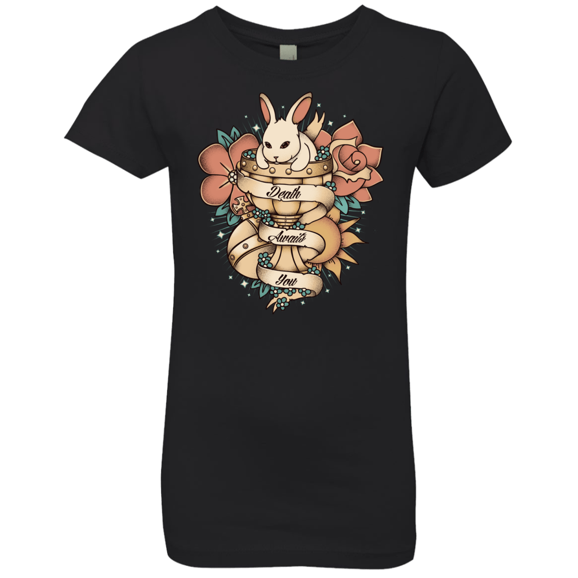 T-Shirts Black / YXS Death Awaits You Girls Premium T-Shirt