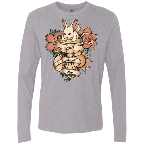 T-Shirts Heather Grey / Small Death Awaits You Men's Premium Long Sleeve
