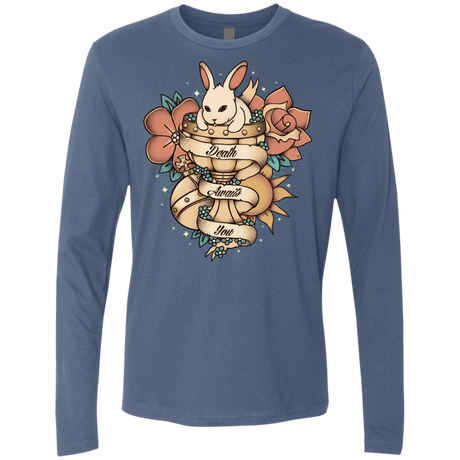 T-Shirts Indigo / Small Death Awaits You Men's Premium Long Sleeve