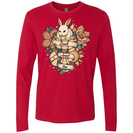 T-Shirts Red / Small Death Awaits You Men's Premium Long Sleeve