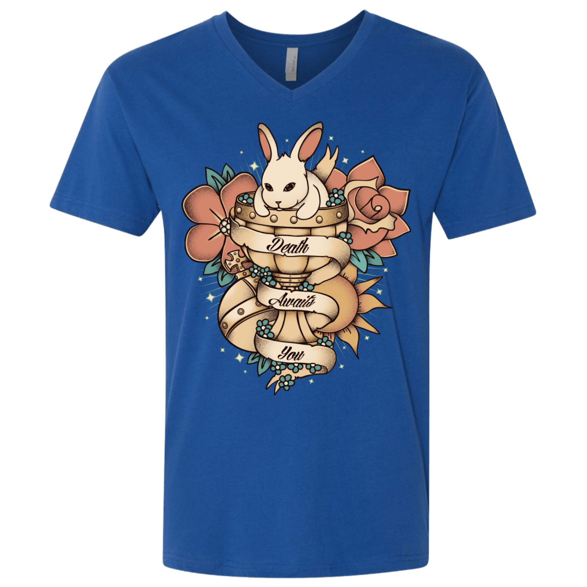 T-Shirts Royal / X-Small Death Awaits You Men's Premium V-Neck