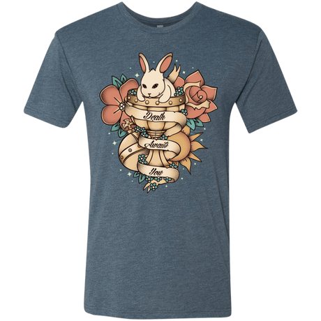 T-Shirts Indigo / Small Death Awaits You Men's Triblend T-Shirt