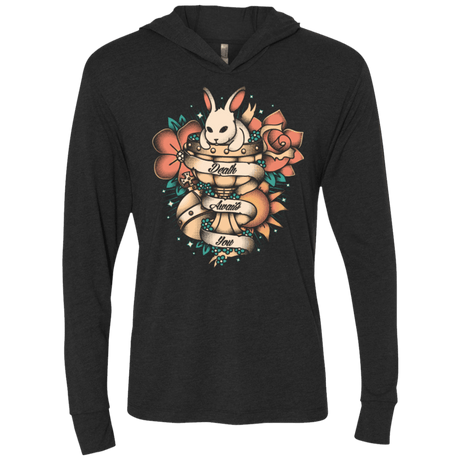 T-Shirts Vintage Black / X-Small Death awaits you Triblend Long Sleeve Hoodie Tee