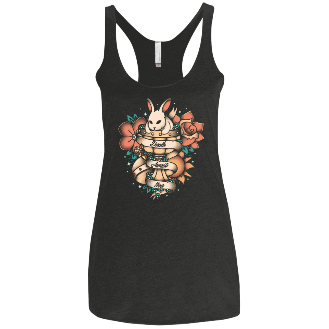T-Shirts Vintage Black / X-Small Death awaits you Women's Triblend Racerback Tank