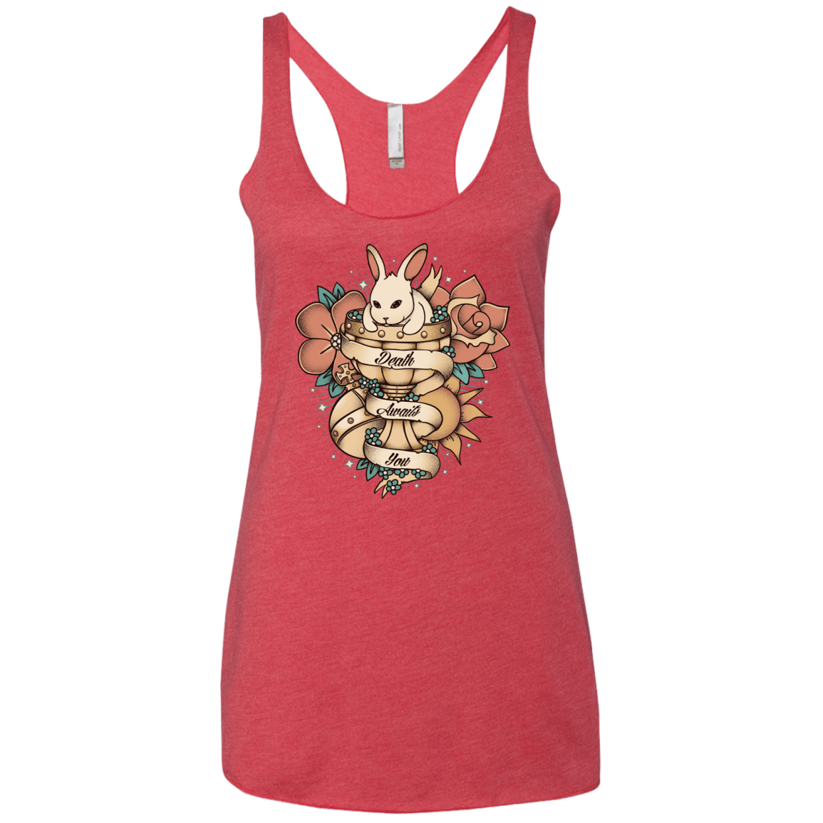 T-Shirts Vintage Red / X-Small Death Awaits You Women's Triblend Racerback Tank