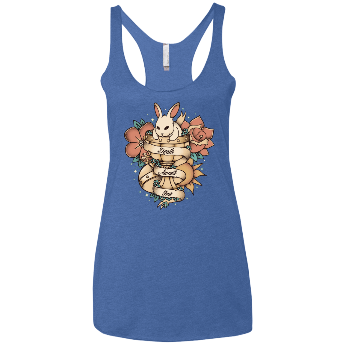T-Shirts Vintage Royal / X-Small Death Awaits You Women's Triblend Racerback Tank