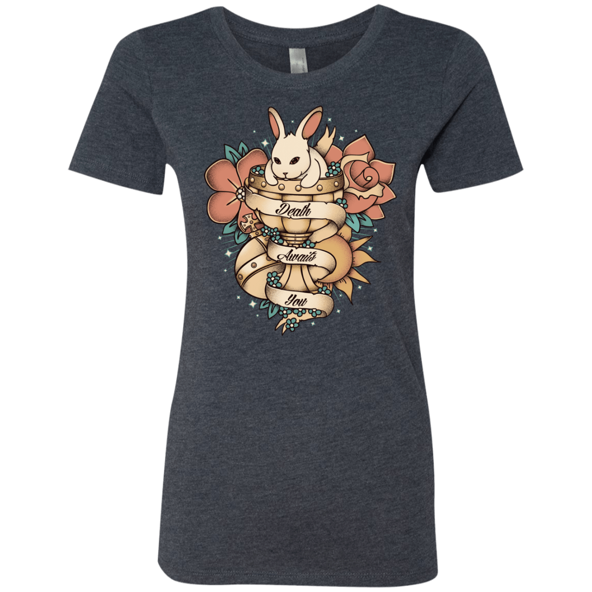 T-Shirts Vintage Navy / Small Death Awaits You Women's Triblend T-Shirt