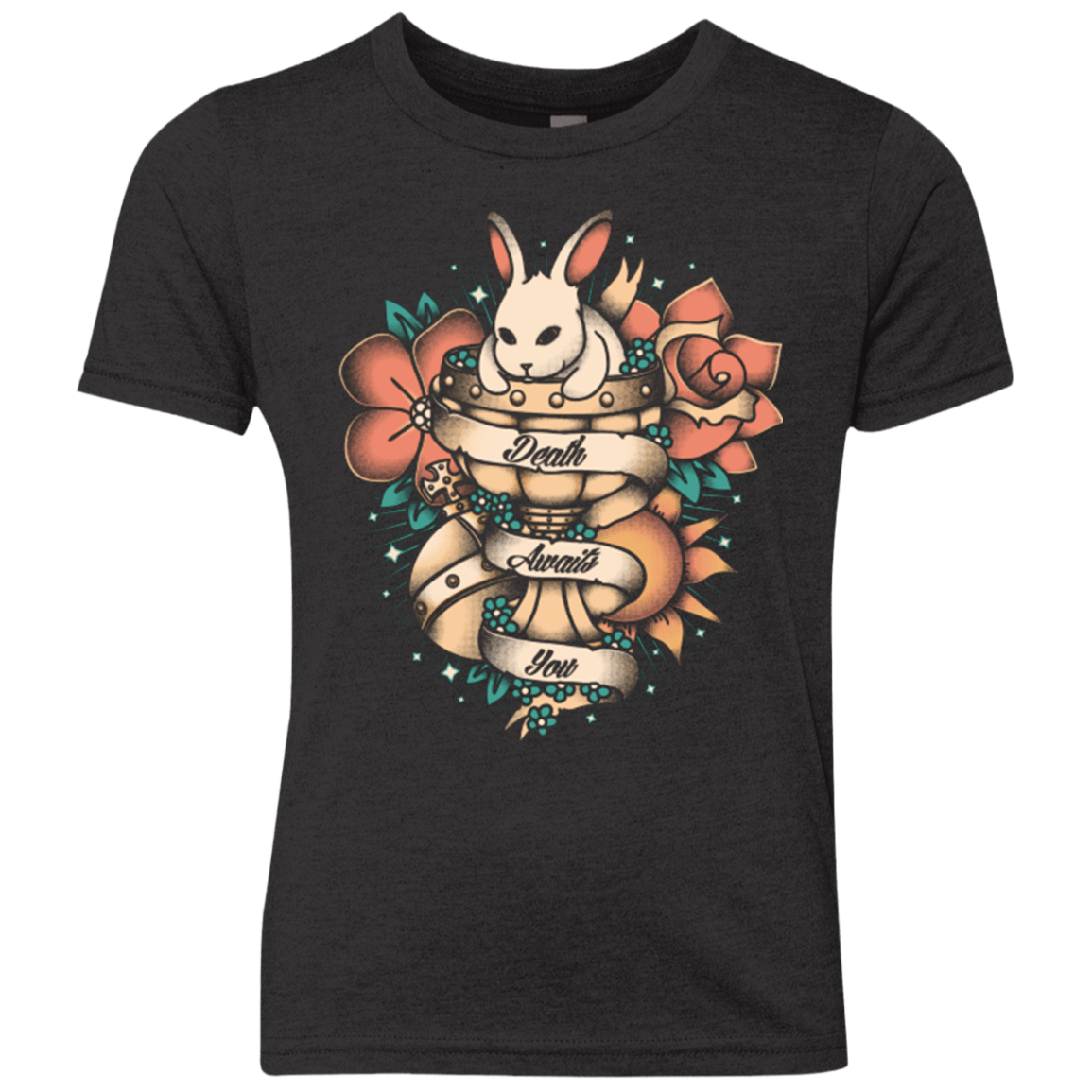 T-Shirts Vintage Black / YXS Death awaits you Youth Triblend T-Shirt