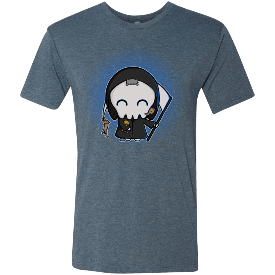 T-Shirts Indigo / Small Death Loves Cats Men's Triblend T-Shirt