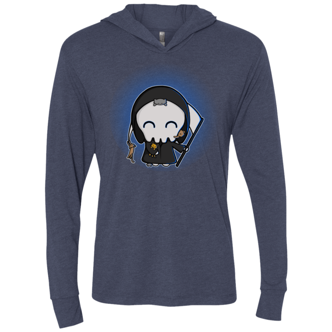 T-Shirts Vintage Navy / X-Small Death Loves Cats Triblend Long Sleeve Hoodie Tee