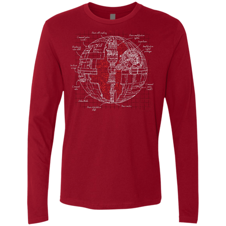 T-Shirts Cardinal / S Death Star Plan Men's Premium Long Sleeve