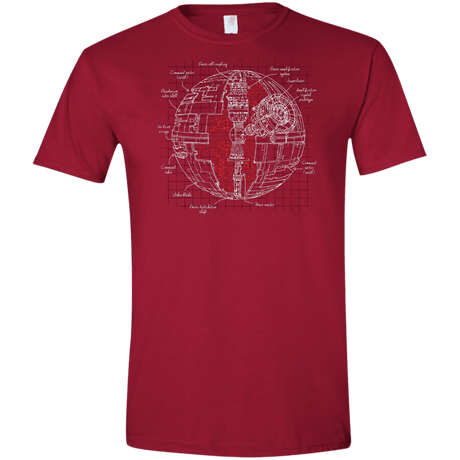 T-Shirts Cardinal Red / S Death Star Plan Men's Semi-Fitted Softstyle