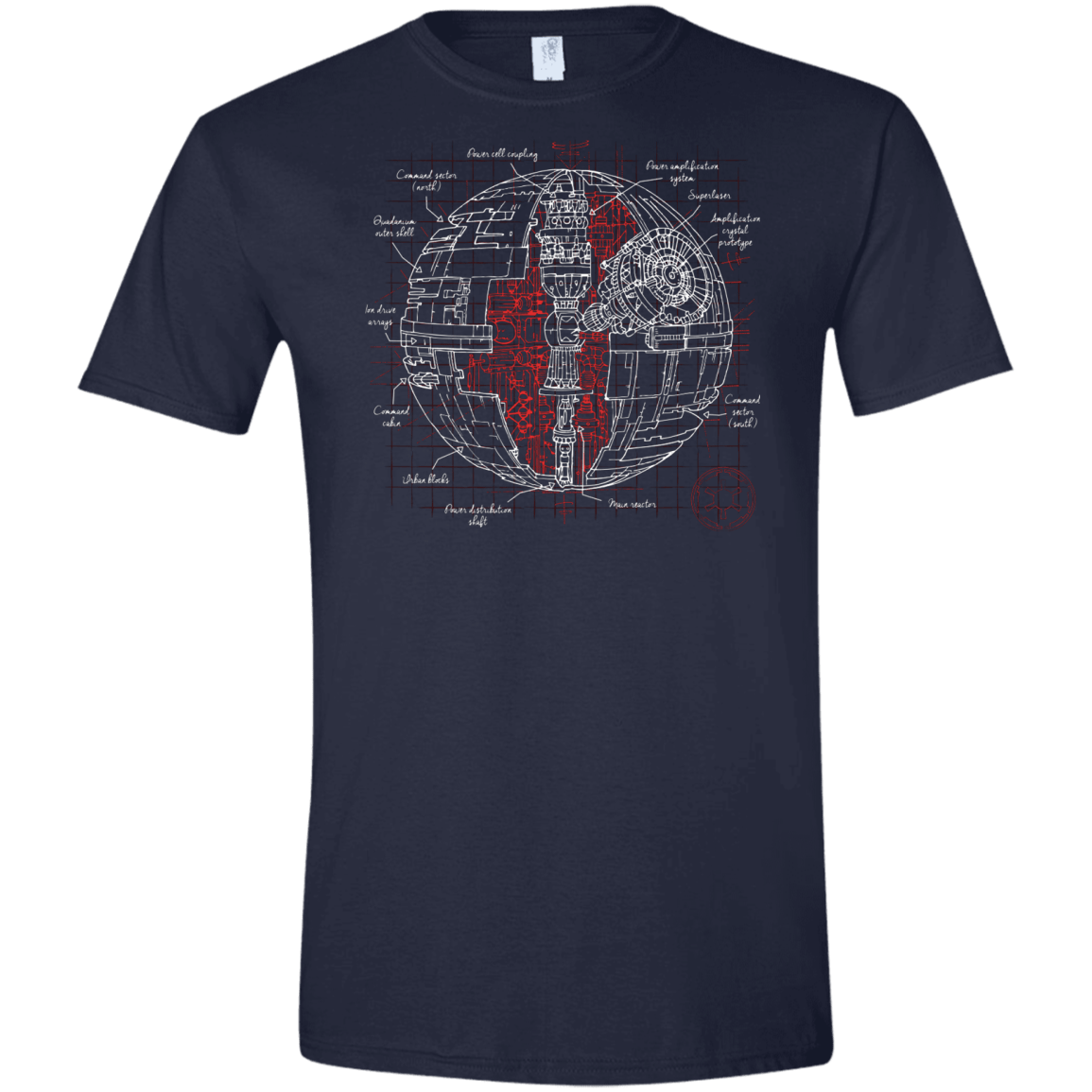 T-Shirts Navy / X-Small Death Star Plan Men's Semi-Fitted Softstyle