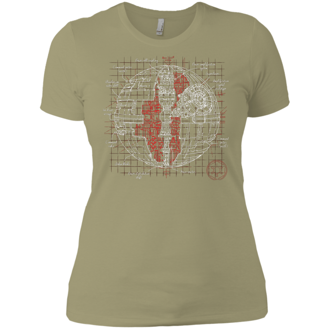 T-Shirts Light Olive / X-Small Death Star Plan Women's Premium T-Shirt