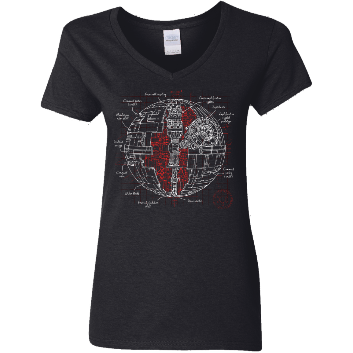 T-Shirts Black / S Death Star Plan Women's V-Neck T-Shirt