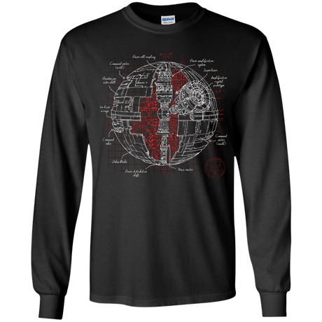 T-Shirts Black / YS Death Star Plan Youth Long Sleeve T-Shirt