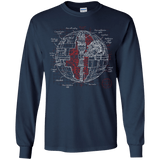 T-Shirts Navy / YS Death Star Plan Youth Long Sleeve T-Shirt
