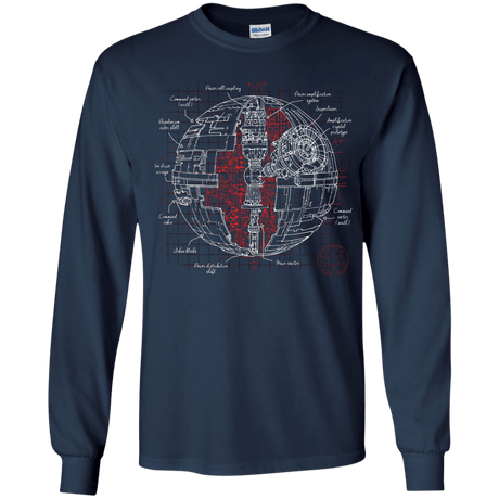 T-Shirts Navy / YS Death Star Plan Youth Long Sleeve T-Shirt