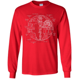 T-Shirts Red / YS Death Star Plan Youth Long Sleeve T-Shirt