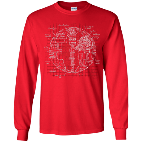 T-Shirts Red / YS Death Star Plan Youth Long Sleeve T-Shirt