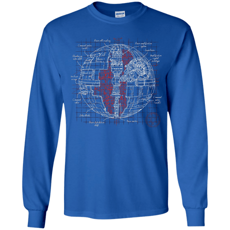 T-Shirts Royal / YS Death Star Plan Youth Long Sleeve T-Shirt