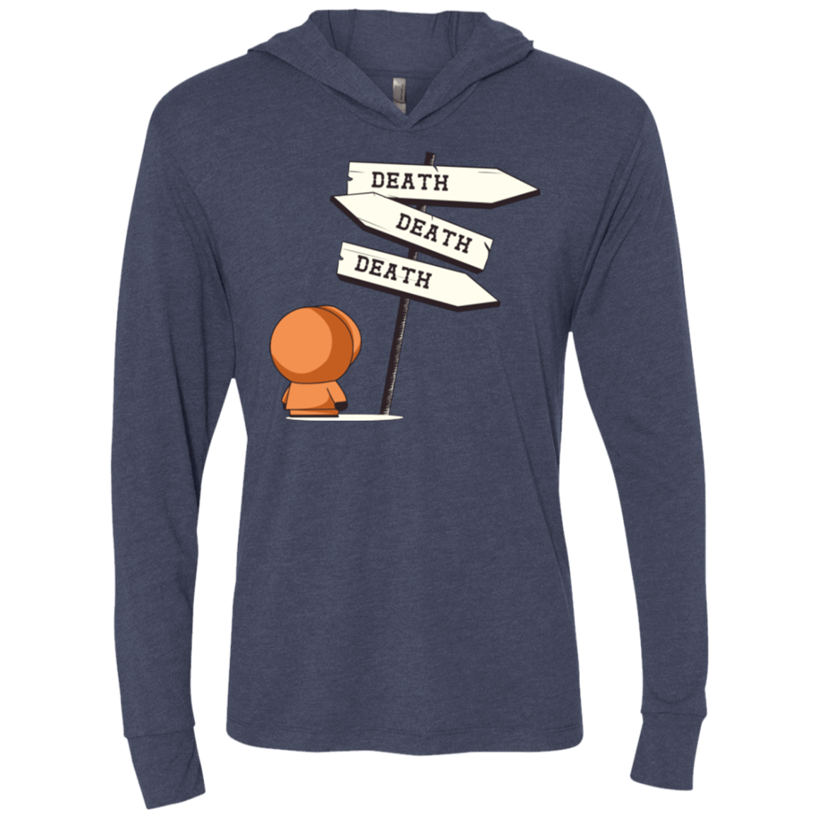 T-Shirts Vintage Navy / X-Small DEATH TINY Triblend Long Sleeve Hoodie Tee