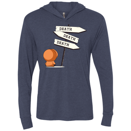 T-Shirts Vintage Navy / X-Small DEATH TINY Triblend Long Sleeve Hoodie Tee