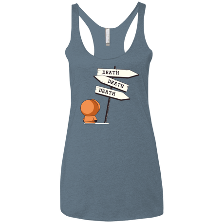 T-Shirts Indigo / X-Small DEATH TINY Women's Triblend Racerback Tank