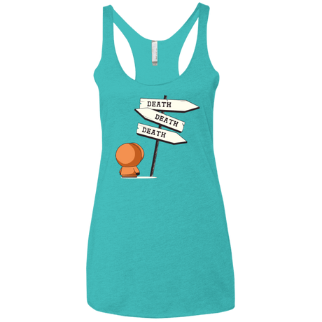 T-Shirts Tahiti Blue / X-Small DEATH TINY Women's Triblend Racerback Tank