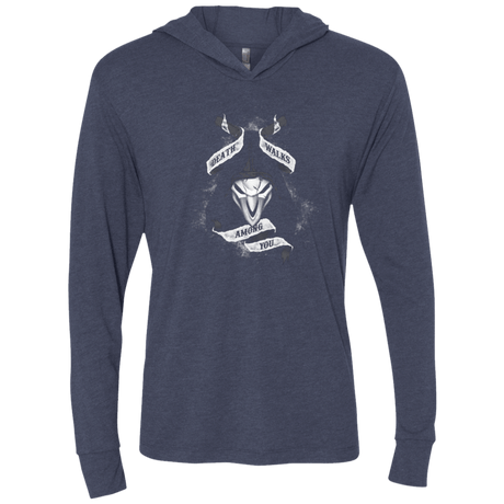 T-Shirts Vintage Navy / X-Small Death Walks Among You Triblend Long Sleeve Hoodie Tee