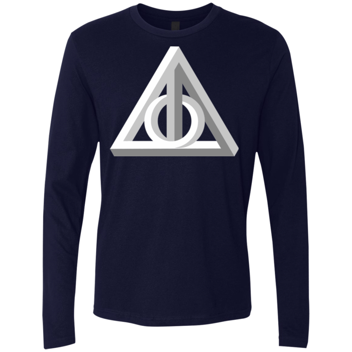 T-Shirts Midnight Navy / Small Deathly Impossible Hallows Men's Premium Long Sleeve