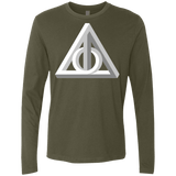 T-Shirts Military Green / Small Deathly Impossible Hallows Men's Premium Long Sleeve