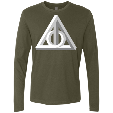 T-Shirts Military Green / Small Deathly Impossible Hallows Men's Premium Long Sleeve