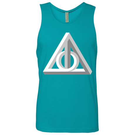 T-Shirts Tahiti Blue / Small Deathly Impossible Hallows Men's Premium Tank Top