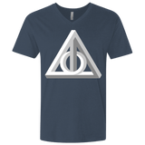 T-Shirts Indigo / X-Small Deathly Impossible Hallows Men's Premium V-Neck