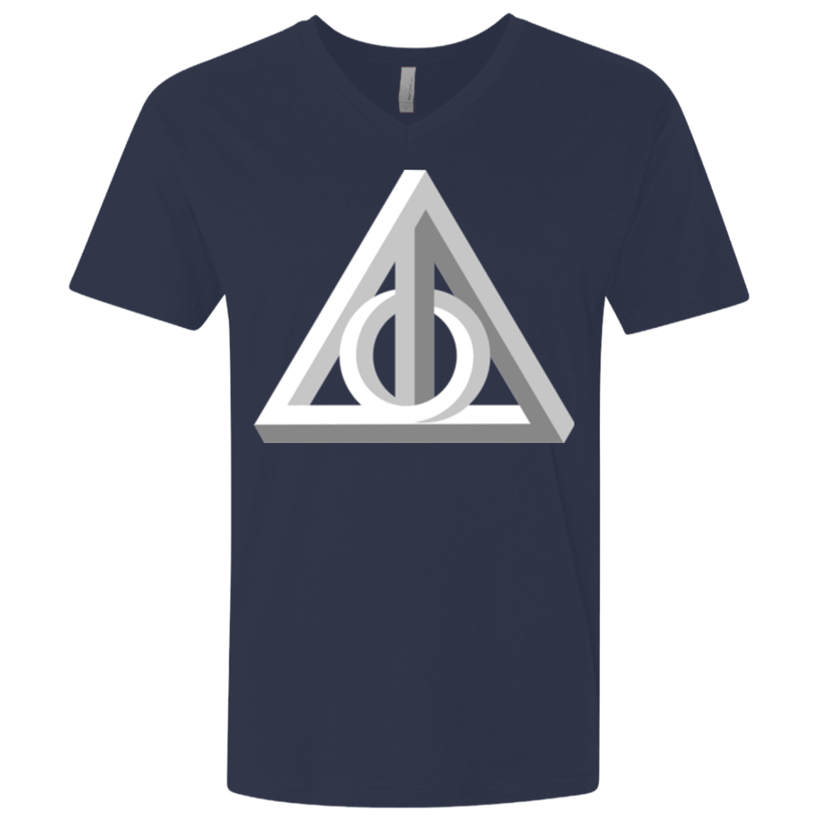 T-Shirts Midnight Navy / X-Small Deathly Impossible Hallows Men's Premium V-Neck