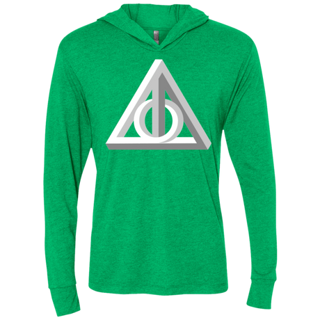 T-Shirts Envy / X-Small Deathly Impossible Hallows Triblend Long Sleeve Hoodie Tee