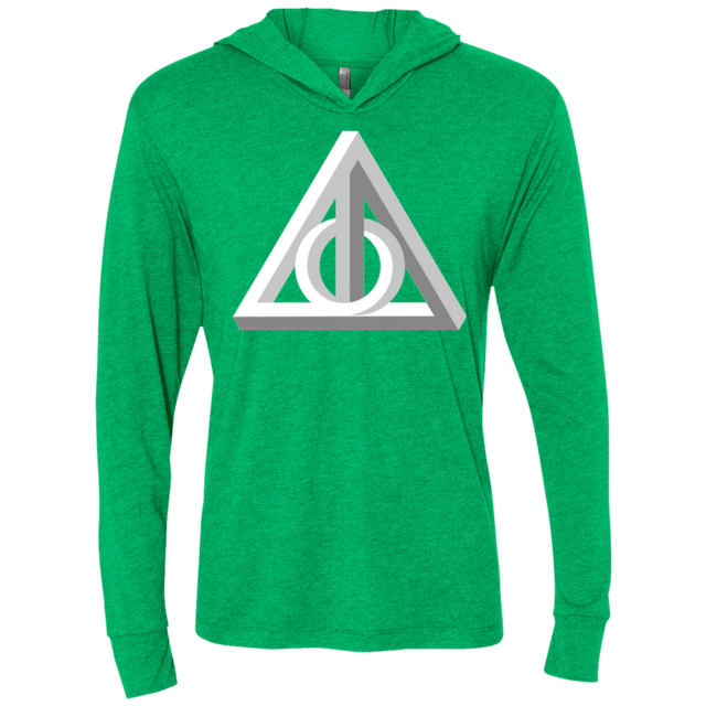 T-Shirts Envy / X-Small Deathly Impossible Hallows Triblend Long Sleeve Hoodie Tee
