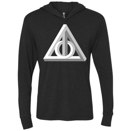 T-Shirts Vintage Black / X-Small Deathly Impossible Hallows Triblend Long Sleeve Hoodie Tee